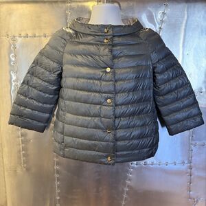 Herno Reversible Ultralight Down Cape Jacket Women’s 40 Grey Beige Piumino Short